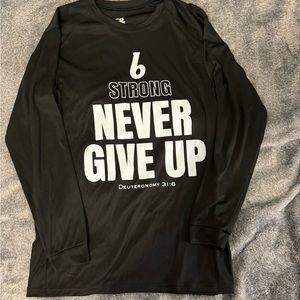 Badger shirt size S, B strong, never give up long sleeve shirt